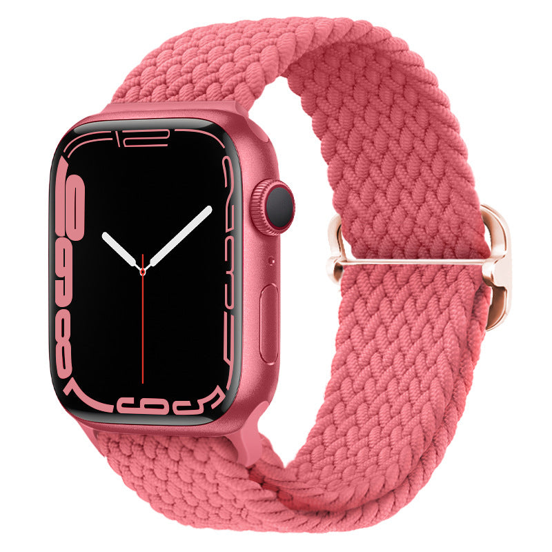 Watchify klokkereim for Apple Watch. En nydelig, komfortabel og elastisk klokkereim med en spenne som ikke er ubehagelig mot huden. Passer Apple Watch series 1/2/3/4/5/6/7 og ultra. Rosa strikket