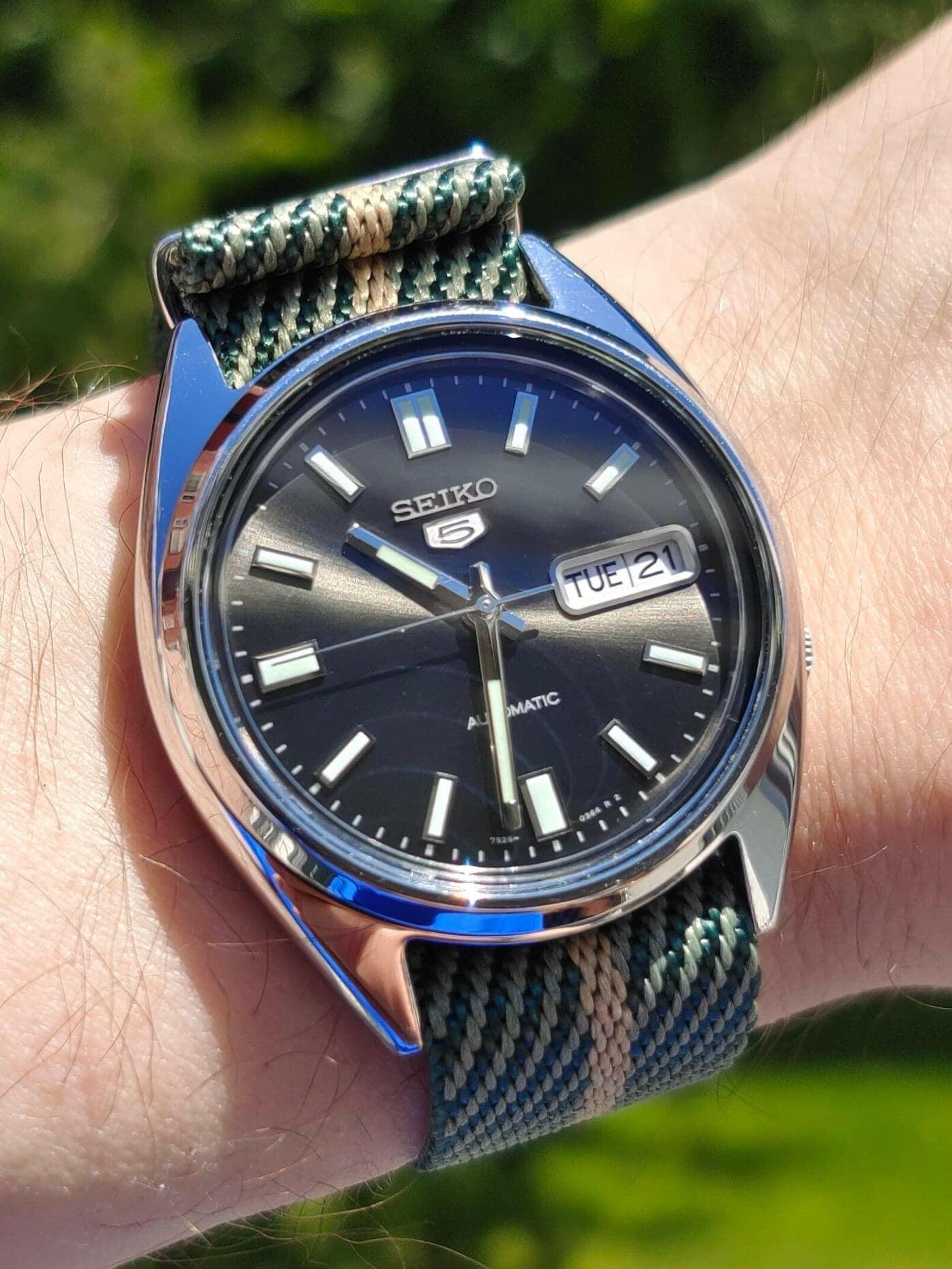 Råkul kombinasjon av nato strap og seiko 5