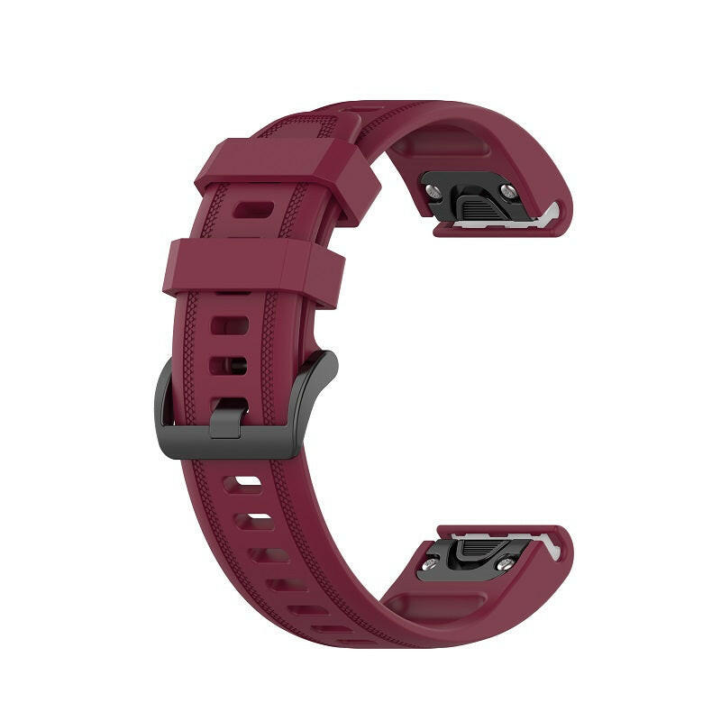 Spenstig, kul og behagelig silikonreim til garmin smartklokker. En slitesterk og komfortabel klokkereim i VinRød farge som passer flere typer garminklokker.