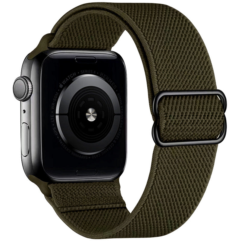 Watchify V2 klokkereim for Apple Watch. En nydelig, komfortabel og elastisk klokkereim med en spenne som ikke er ubehagelig mot huden. Passer Apple Watch series 1/2/3/4/5/6/7. olivengrønn