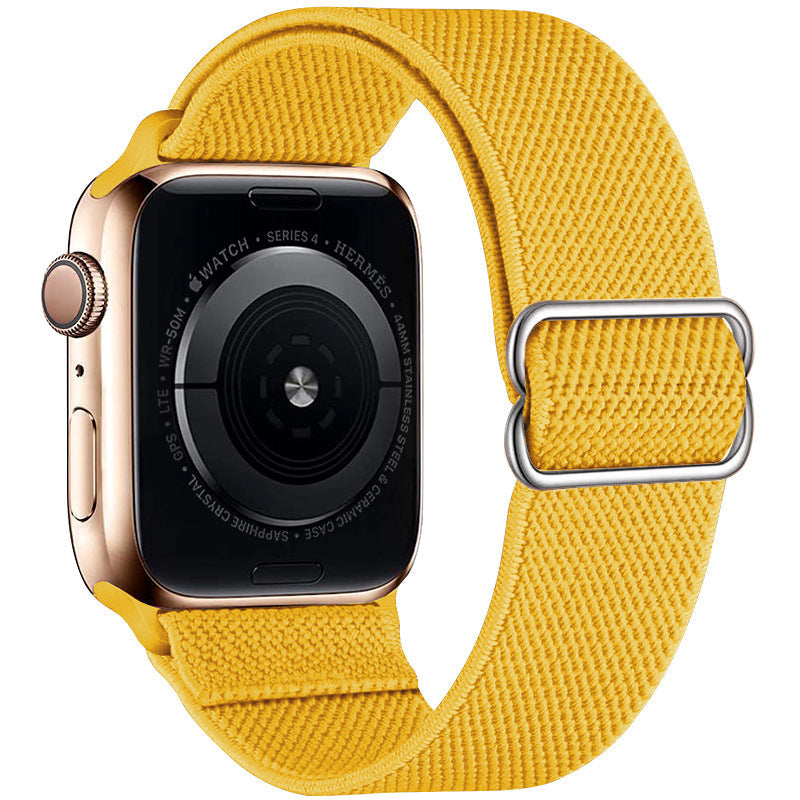 Watchify V2 klokkereim for Apple Watch. En nydelig, komfortabel og elastisk klokkereim med en spenne som ikke er ubehagelig mot huden. Passer Apple Watch series 1/2/3/4/5/6/7. Gul
