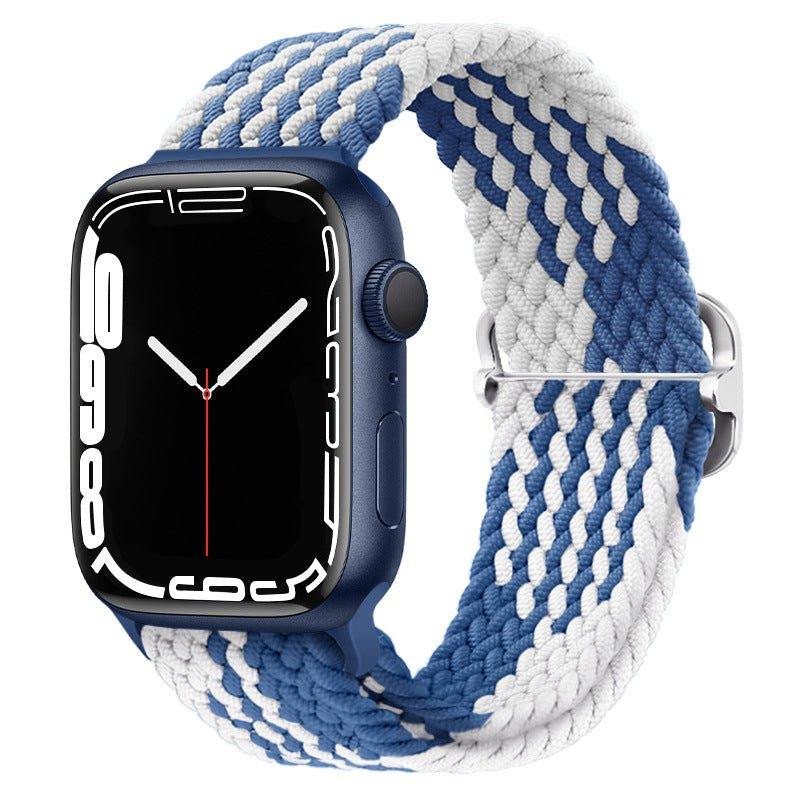 Klokkereim til Apple Watch (Elastisk og justerbar) Blå/Hvit - Watchify.no